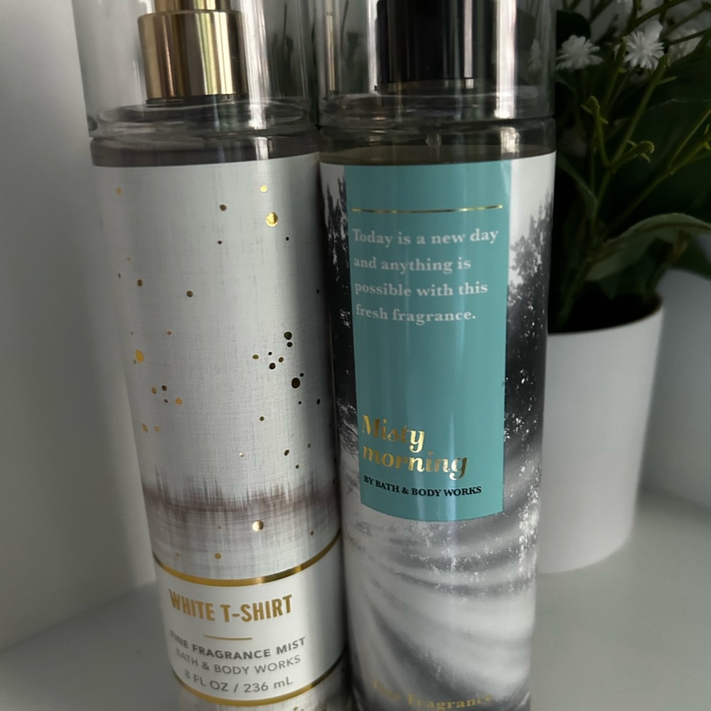 Bath and Body Works FFM White T shirt and Misty Morning
